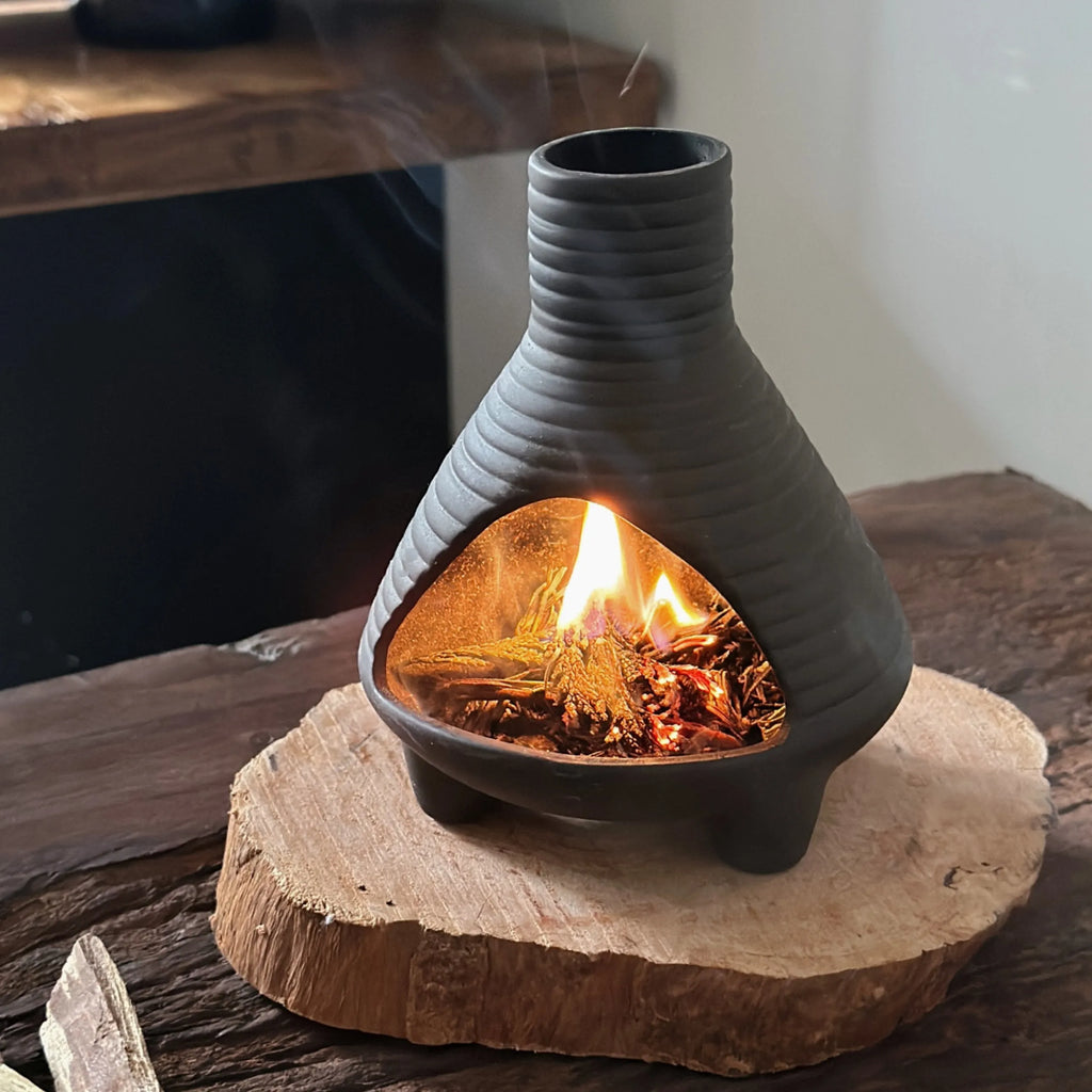 Handcrafted Ceramic Art Original Home Desktop Multi-functional Decor: Aromatherapy Burner, Ornamental Vase, and Miniature Fireplace