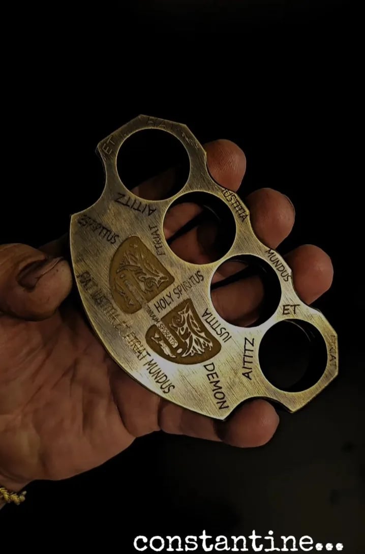 Large Collector's Edition Holy Spiritus Constantine Brass Knuckle Paper Weight