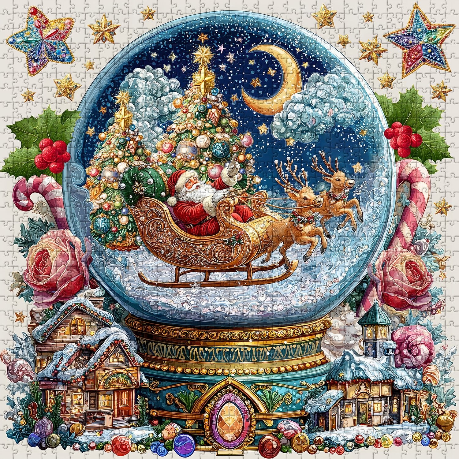 Christmas Crystal Ball Jigsaw Puzzles 1024 Pieces