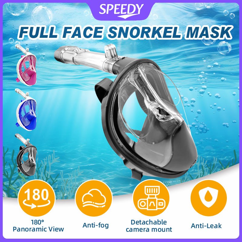 Speedy Full Face Snorkel Mask Diving Swimming Goggles Anti Leak&Fog Panoramic View Snorkel For Adult