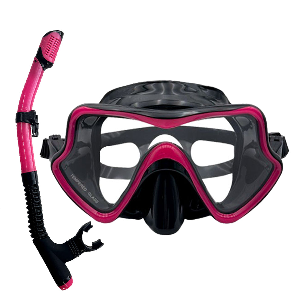 Speedy Diving Set Breathing Tube Snorkel Mask Swimming Goggles Waterproof Anti Fog Tempered Glass