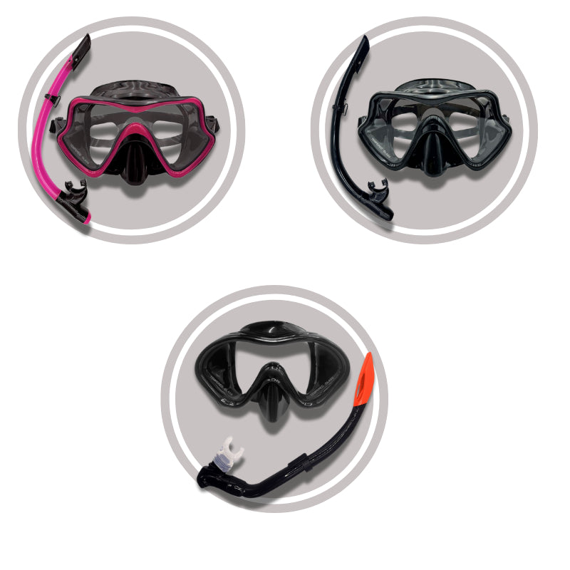 Speedy Snorkeling Set For Family Adult Kids Diving Goggles and Semi-Dry Snorkel Set Swimming