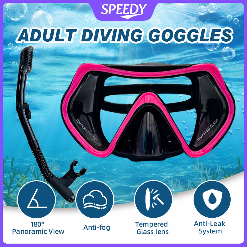 Speedy Diving Mask Breathing Tube Diving Set Pro Scuba Diving Freediving tempered glass Mask Snorkel