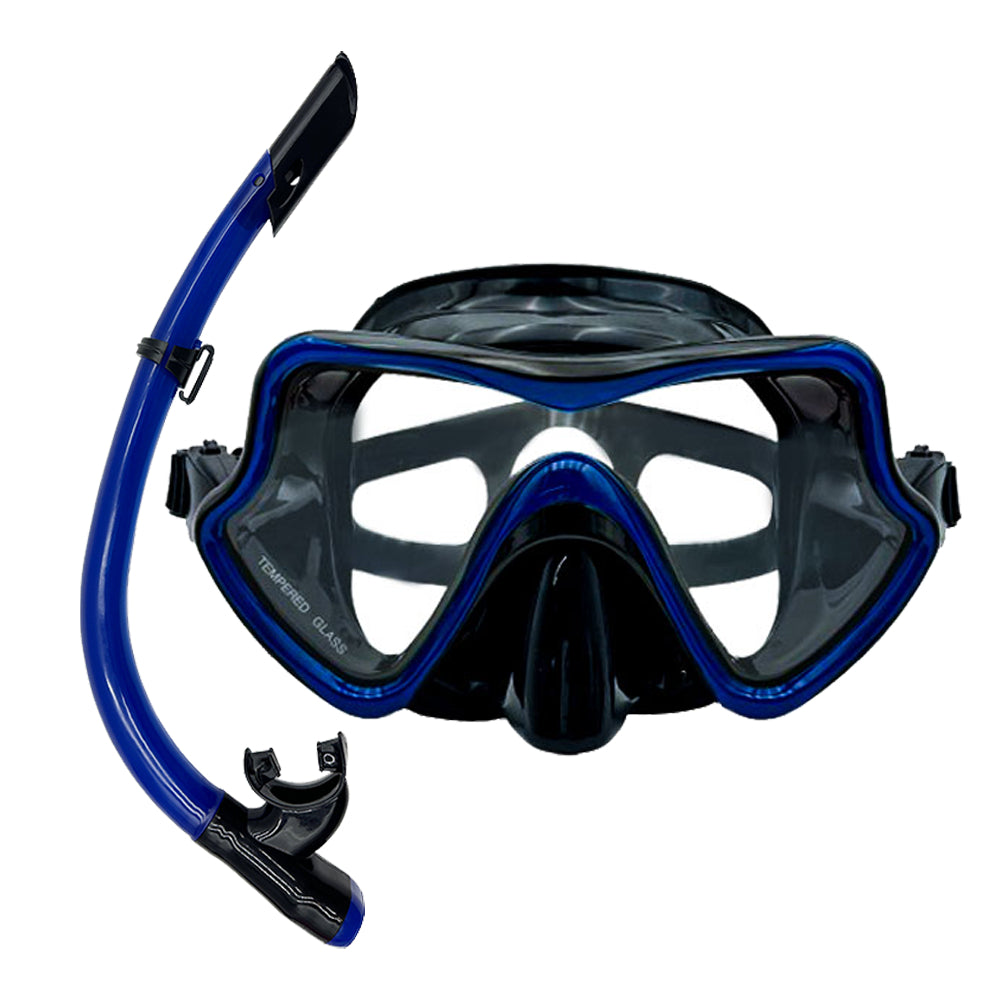 Speedy Diving Set Breathing Tube Snorkel Mask Swimming Goggles Waterproof Anti Fog Tempered Glass