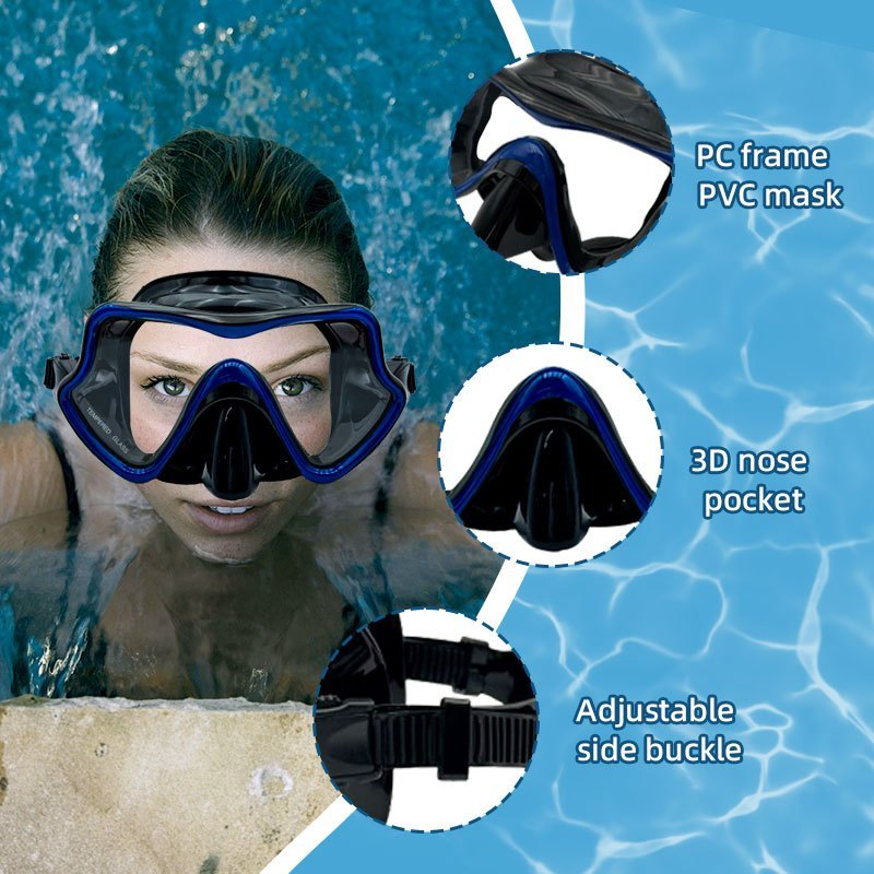 Speedy Snorkeling Set For Family Adult Kids Diving Goggles and Semi-Dry Snorkel Set Swimming