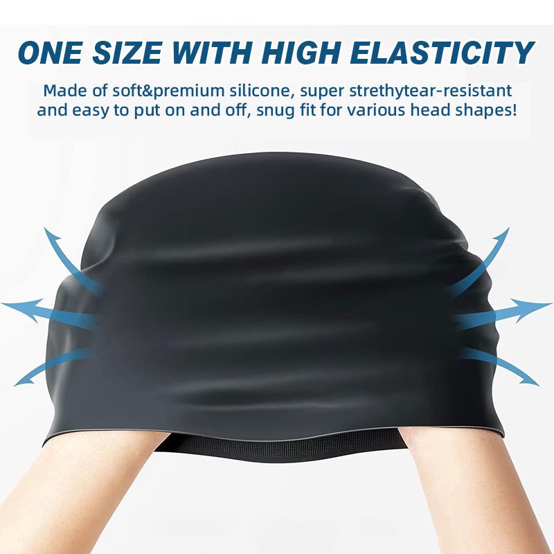 🔥Speedy Swimming Cap Silicone Waterproof Antiskid Adult Kids Swimming Pool Cap Unisex Swim Hat Diving