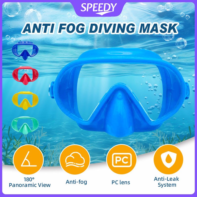 Speedy Diving Adult Swimming Goggles Anti Fog Scuba Diving Mask Snorkel Equipment Panoramic View
