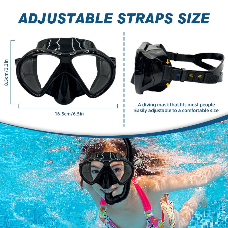 Speedy Snorkel Diving Mask Set Adult Tempered Glass Snorkel Mask Anti-Leak Snorkel for Scuba Diving
