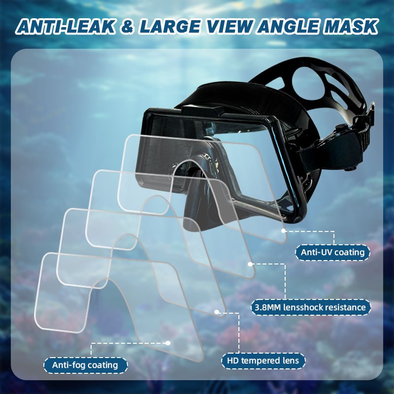 🔥🔥LAST DAY 49%OFF 🌈 Speedy Diving set Diving mask Breathing Tube Goggles Snorkeling Mask Flippers Tempered Glass Scuba