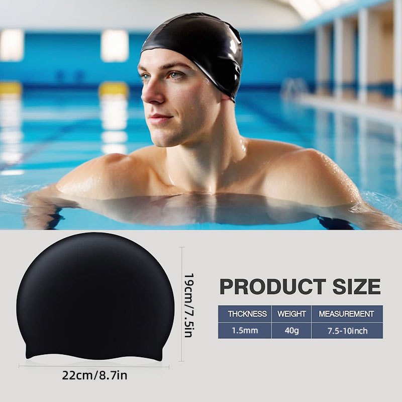 🔥Speedy Swimming Cap Silicone Waterproof Antiskid Adult Kids Swimming Pool Cap Unisex Swim Hat Diving