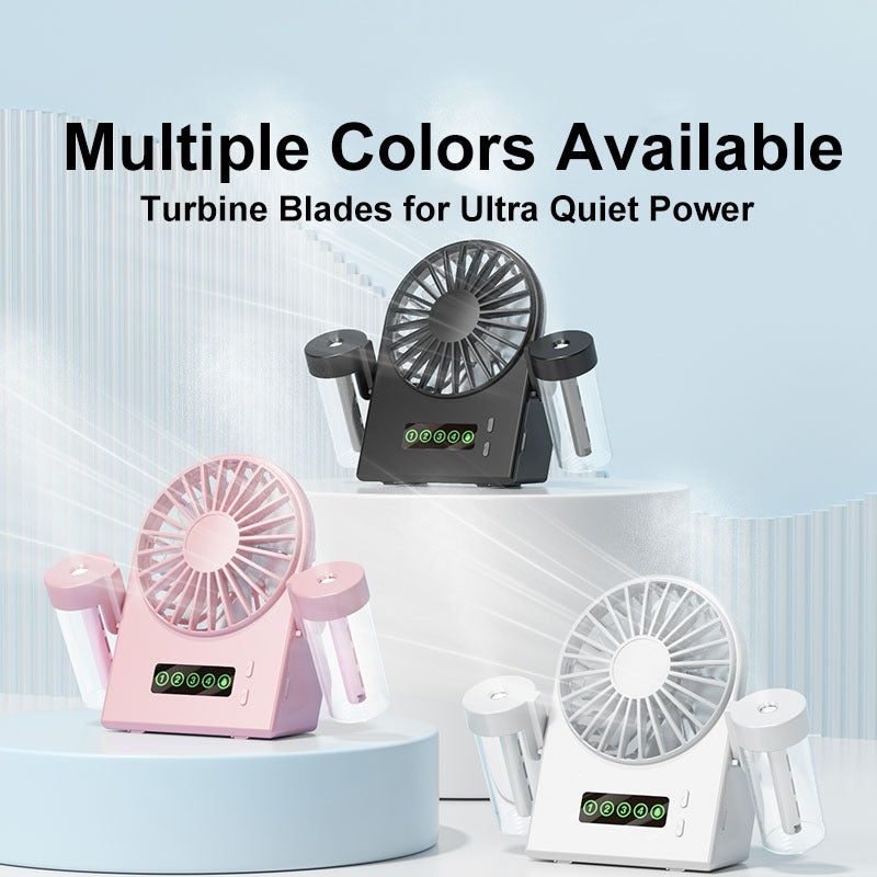 Aker Portable Desk Fan Rechargeable Small Mini Electric Table Fan Desktop Humidifier Cooler Spray