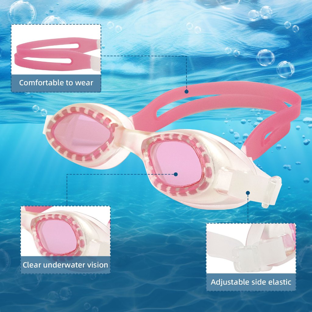 Speedy Silicone swimming goggles Adjustable Headband HD Anti Fog Waterproof Diving Scuba for Adults
