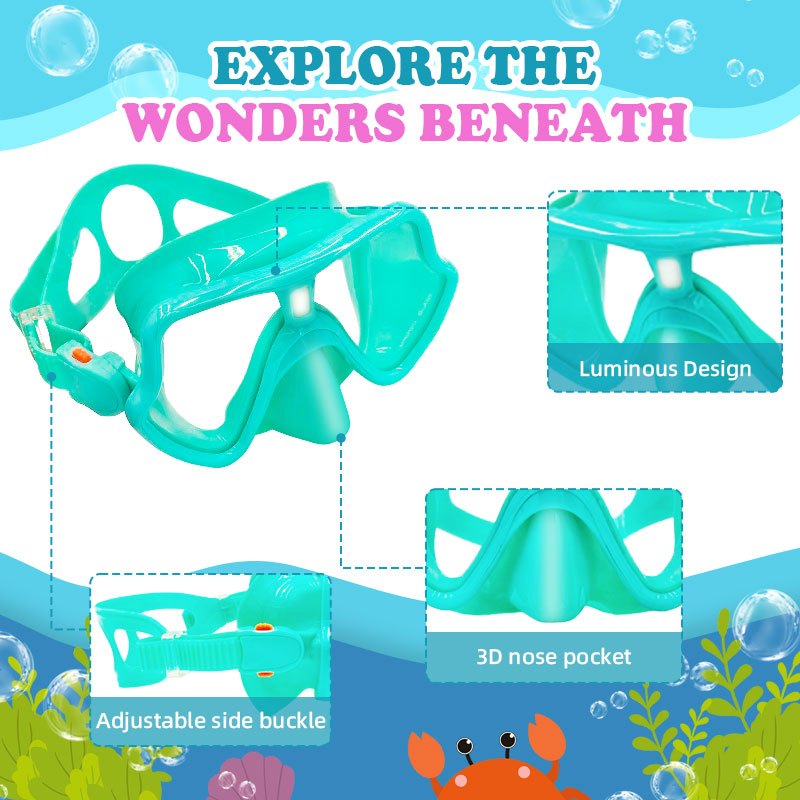 Speedy Snorkeling Set Diving Silicone Tempered Glass Diving Mask Anti Fog&Leak Original For Kids