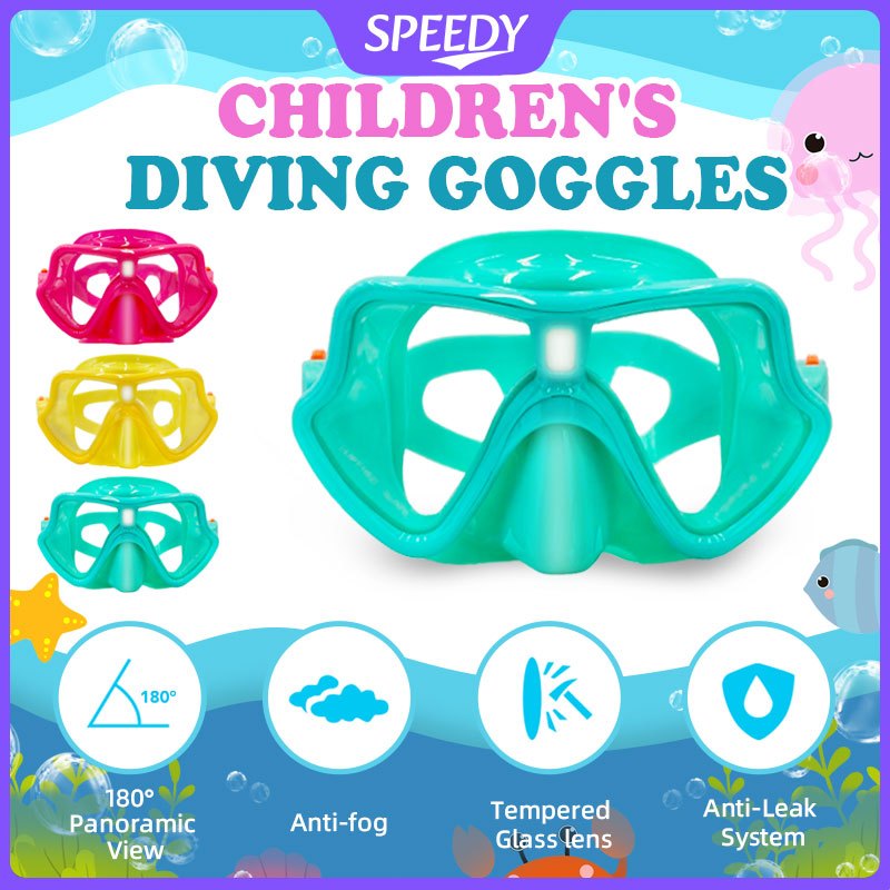 Speedy Swimming Goggles Professional Diving Luminous Anti Fog Tempered Mask Kids Snorkel Goggles