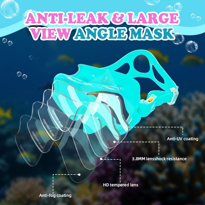 Speedy Snorkeling Set Diving Masks Snorkel Goggles Anti Fog&Leak Glasses Swimming Snorkel For Kids