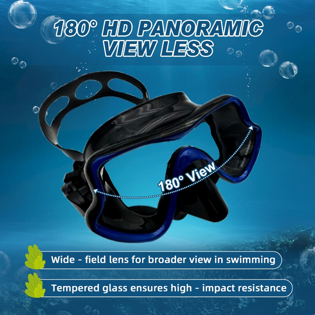 Speedy Diving Set Breathing Tube Snorkel Mask Swimming Goggles Waterproof Anti Fog Tempered Glass
