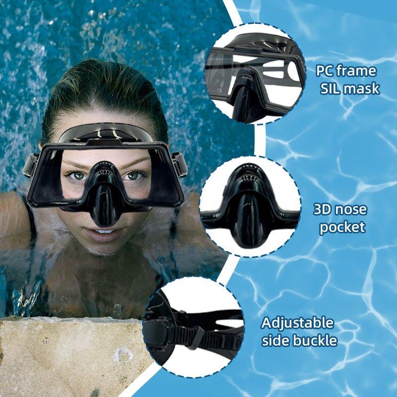🔥🔥LAST DAY 49%OFF 🌈 Speedy Diving set Diving mask Breathing Tube Goggles Snorkeling Mask Flippers Tempered Glass Scuba